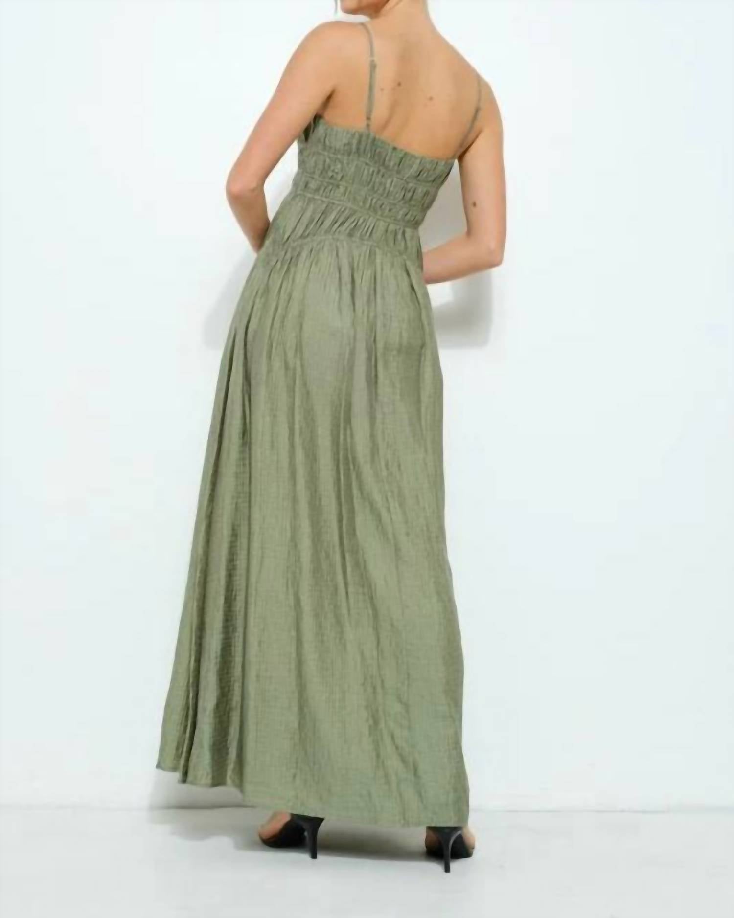 Ina Fashion - Satin Ruched Detailing Maxi Dress
