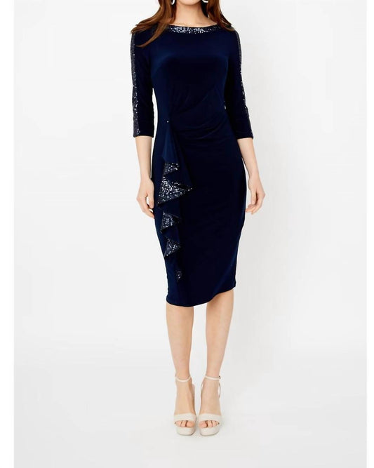 Joseph Ribkoff - Sequined Sheath Midi Dress