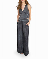 Nicole Miller - Garment Dyed V-Neck Top