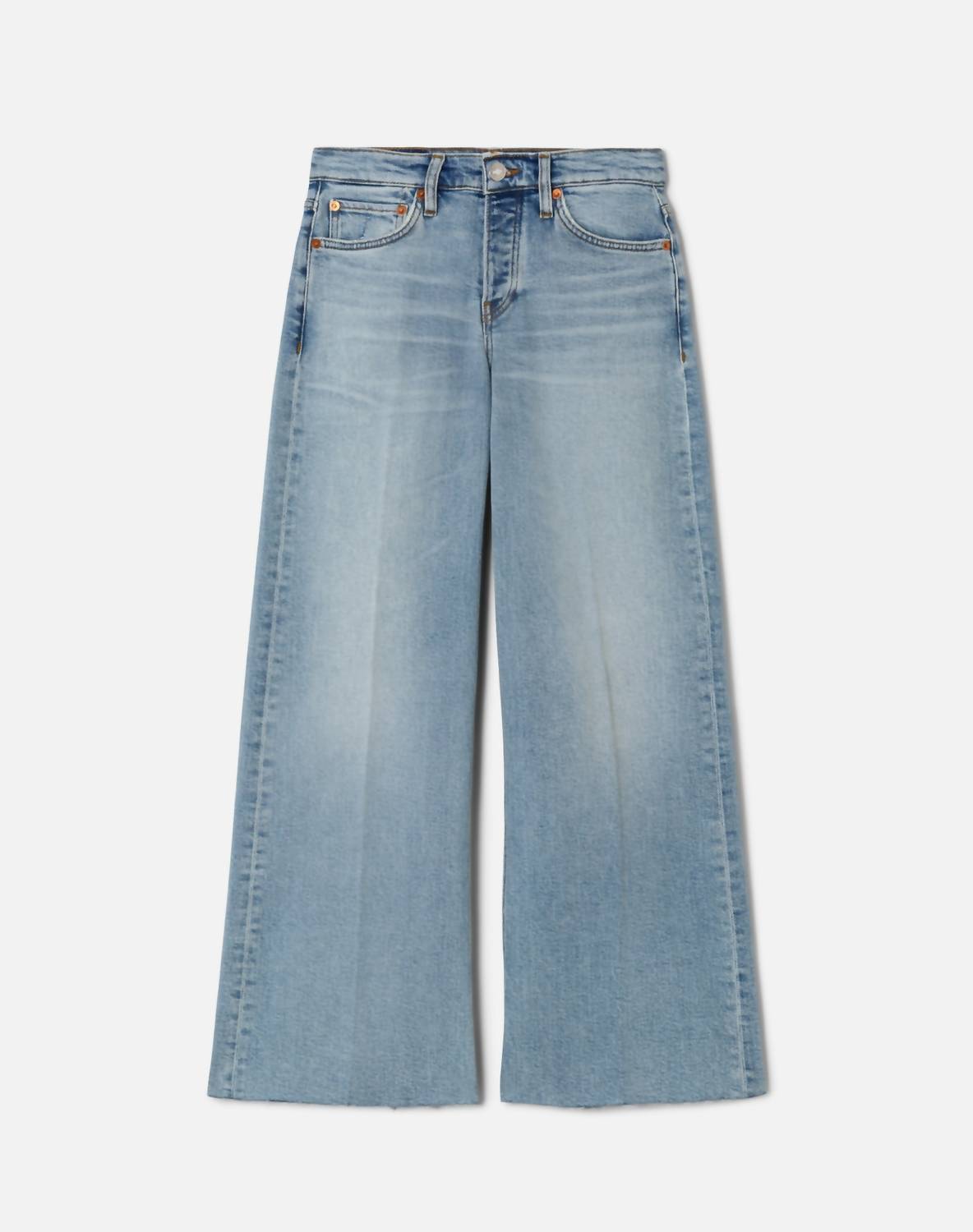 Re/Done - Mid Rise Wide Leg Crop Jeans