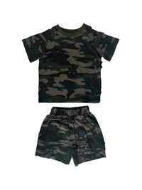 Lola + The Boys - Kid's Camo Rocker Short Set