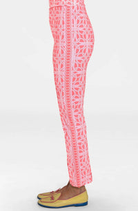 GRETCHEN SCOTT Ring Toss Gripeless Pull On Pants in melon - women's pants - detail view