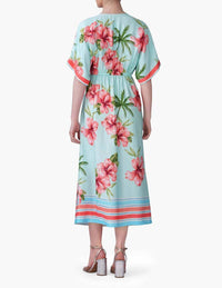 America & Beyond - Short Sleeves Midi Dress