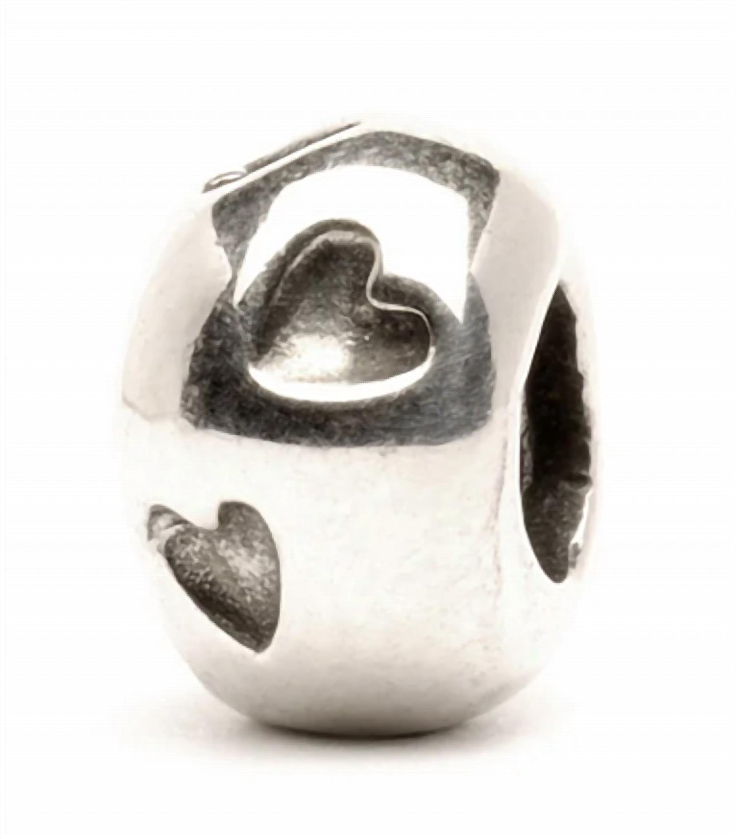 Trollbeads Women's Heart Print Bead Charm in silver - women's accessory
