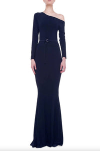 Norma Kamali - Long Sleeve Drop Shoulder Fishtail Gown