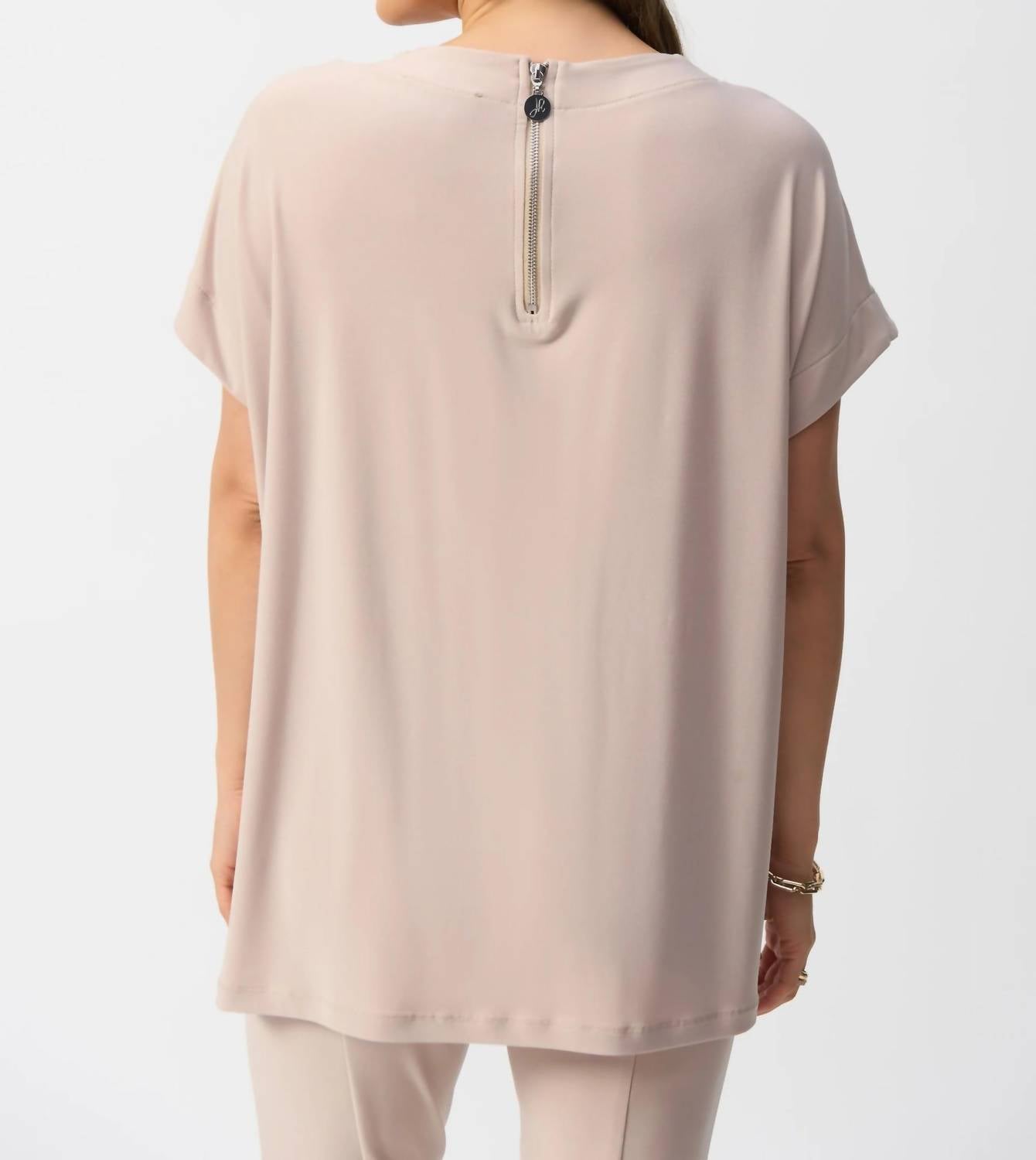 Joseph Ribkoff - Short Sleeve Silky Knit Mesh Tunic Top