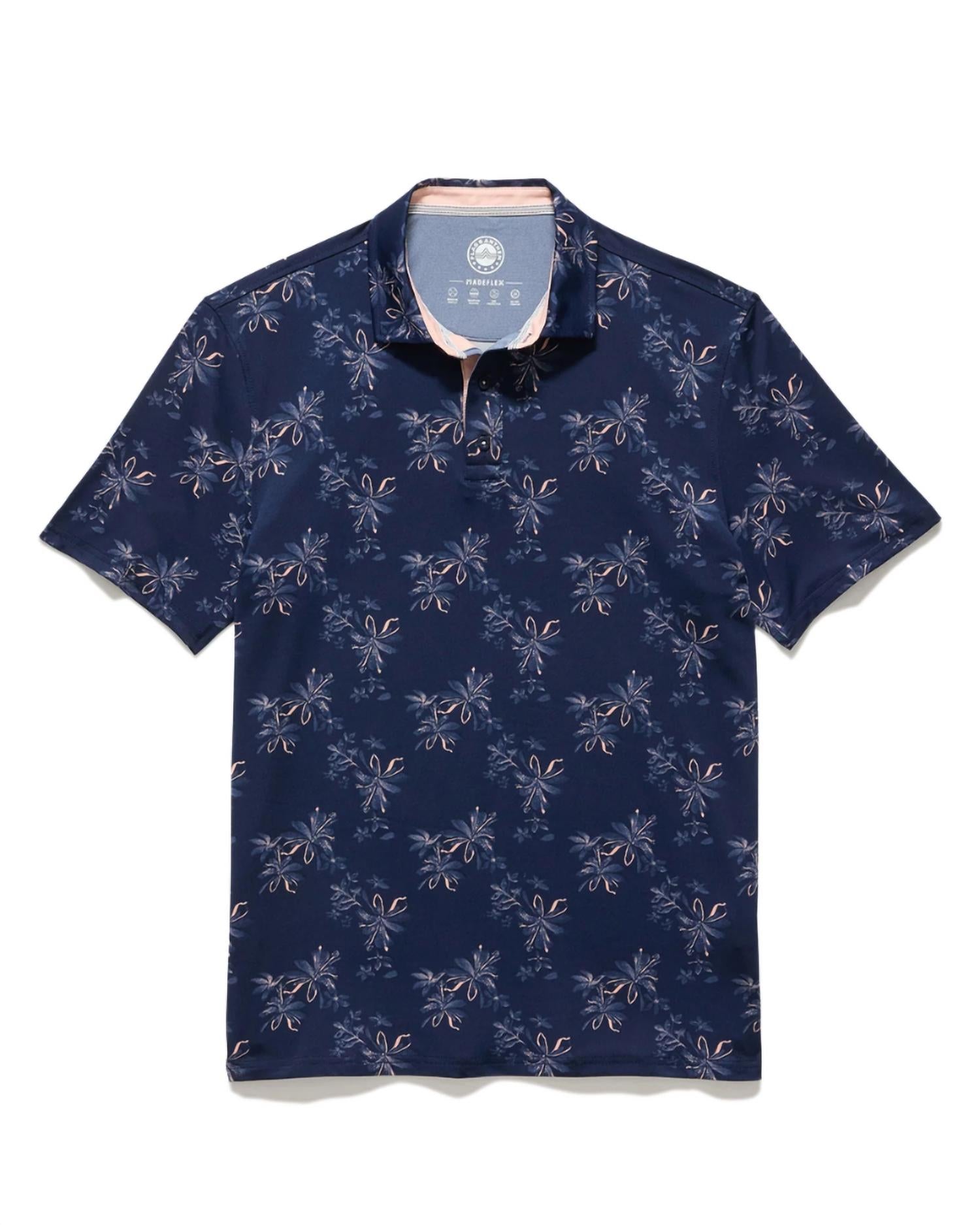 Flags & Anthem - Kingman Short Sleeve Floral Print Performance Polo