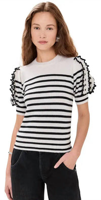 Ulla Johnson - Ottilie Luxe Ribbed Cashmere Puff Sleeve Sweater