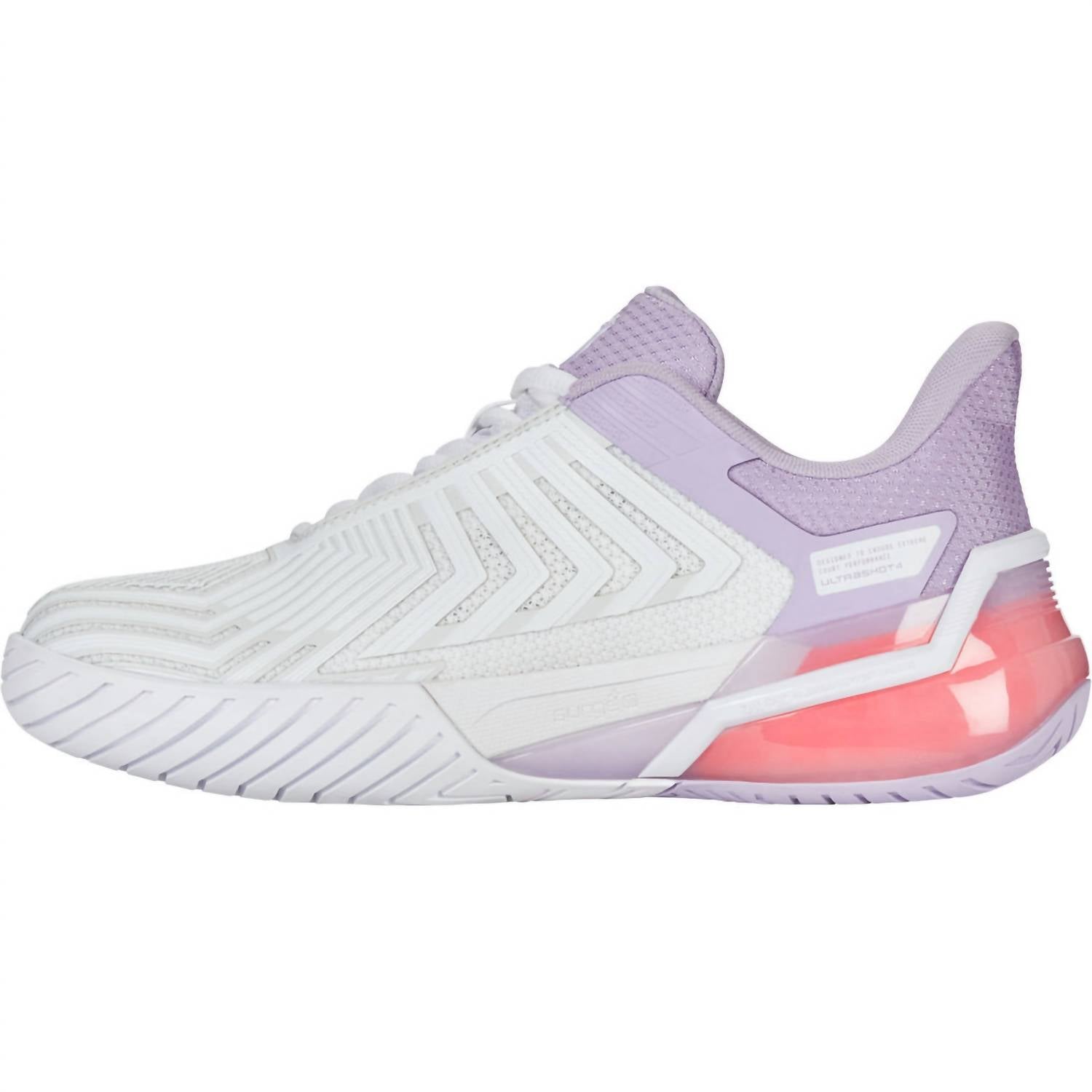 K-Swiss Women’s Ultrashot 4 Tennis Shoe in white orchid petal neon blaze - women's shoe - alternate view