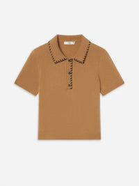 Frame - Leather Stitch Polo Top