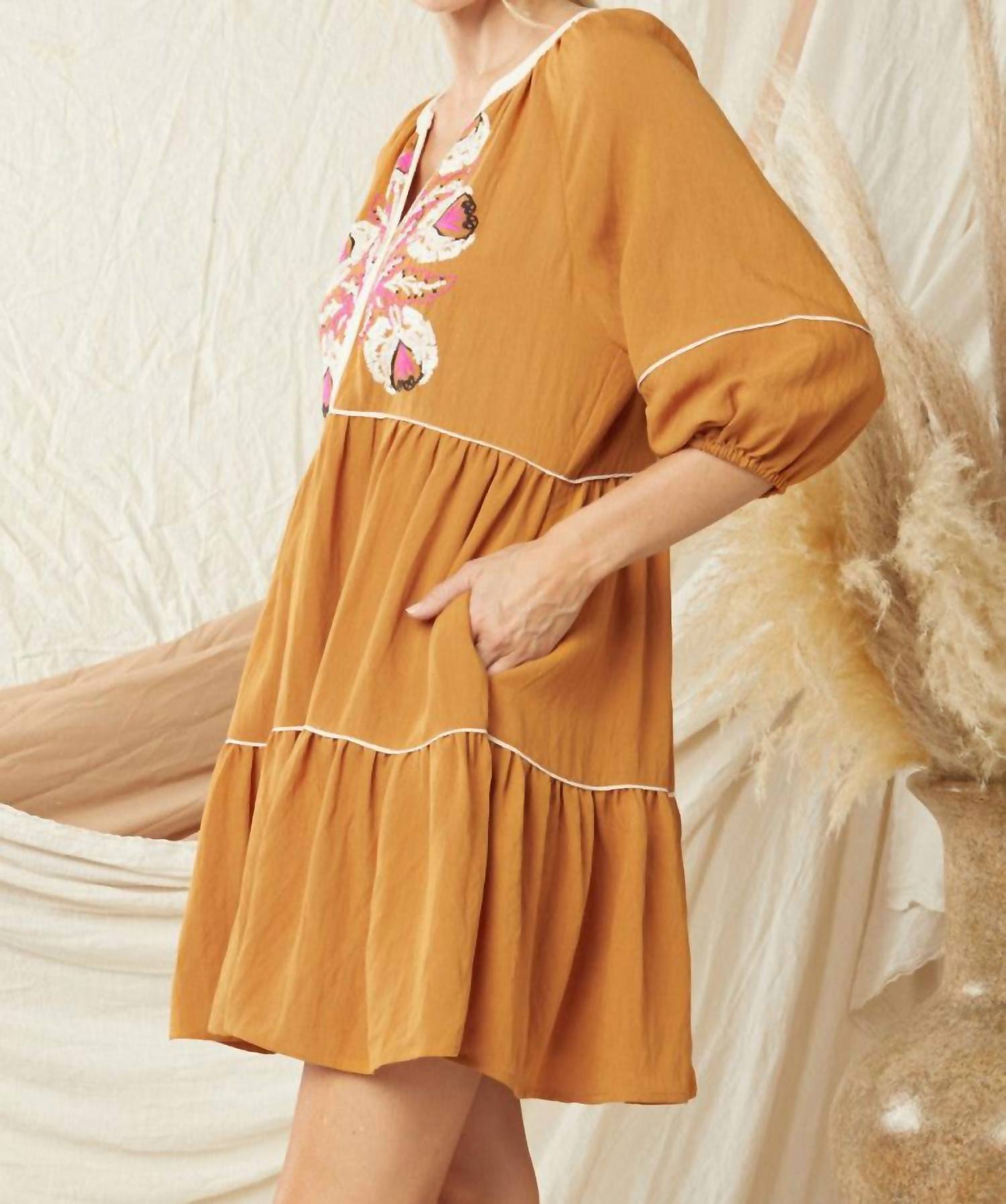 Entro - Boston Embroidered Dress