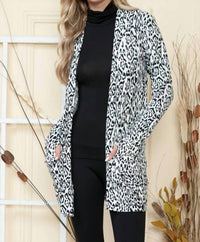 Burgundy Apparel - Animal Print Cardigan
