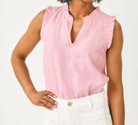 Lilly Pulitzer - KAVALLA SLEEVELESS RUFFLE TOP