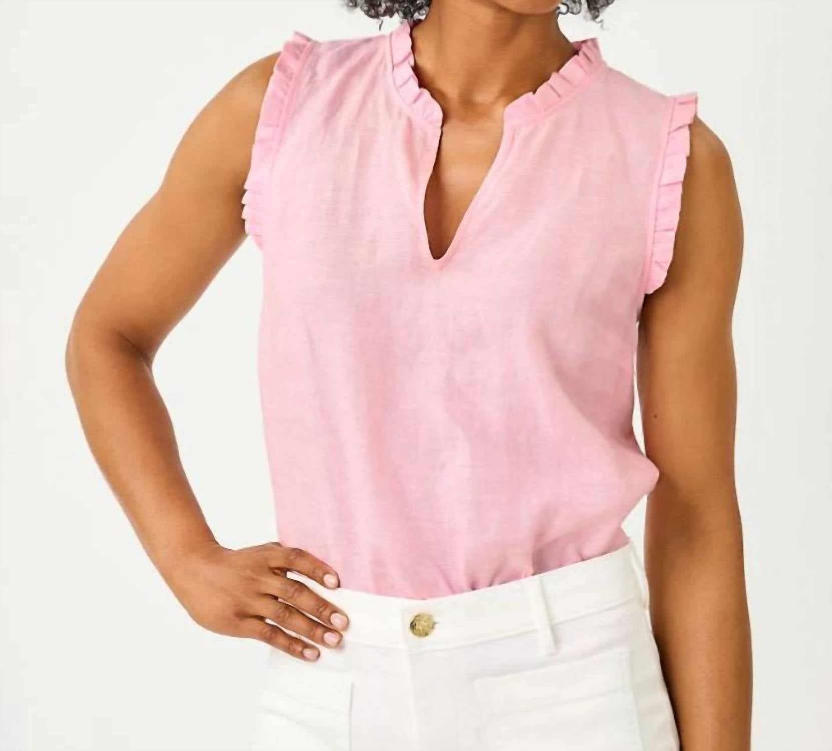 Lilly Pulitzer - KAVALLA SLEEVELESS RUFFLE TOP