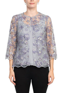 Alex Evenings - Women's Embroidered Twinset Jacket