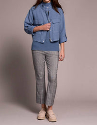 Tribal - Slub Twill Zip-front Mock Neck Jacket