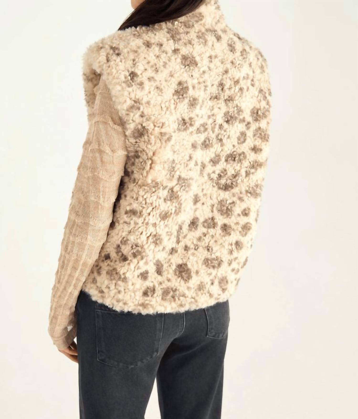 Cotelac Sleeveless Faux Fur Vest in aquarelle sauvage - women's jacket - alternate view