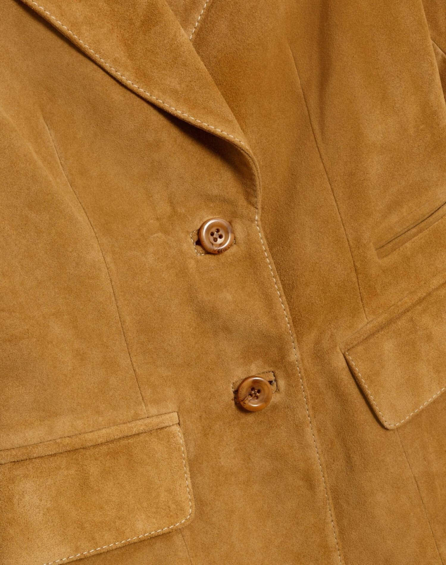 RE/DONE Women's Classic Suede Blazer in tobacco - women's jacket - view 4