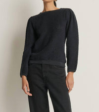 Nation LTD Etta Lace Popover Top in jet black 2 - women's sweater