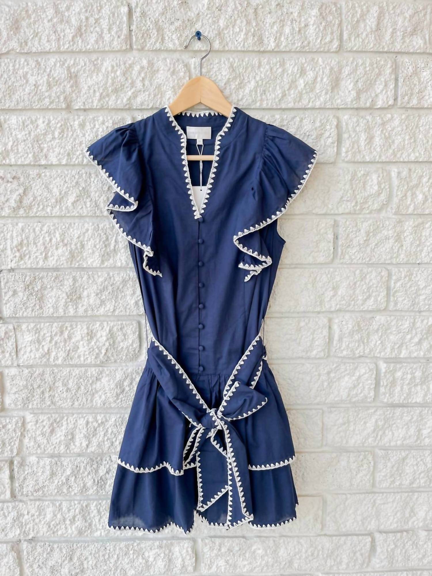 CHRISTY LYNN Uma Ruffled Mini Dress in navy - women's dress - view 5