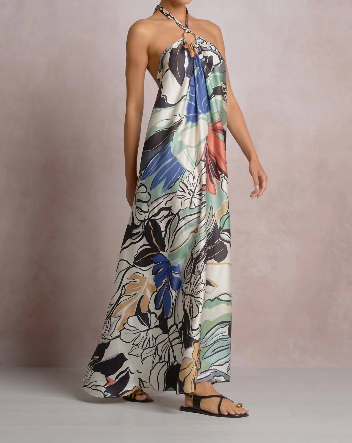 Elan - Maxi Halter With Ring Top Maxi Dress