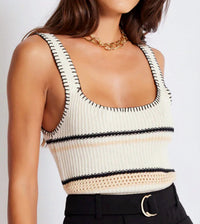 bishop + young Desert Bloom Tank Top in natural - women's tank top - detail view