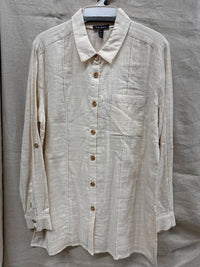 TRIBAL Women's Rolled Long Sleeve Tunic With High Slits in flax - women's shirt