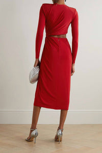 Jason Wu - Long Sleeve Jersey Dress With Cut Out Detail