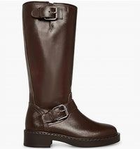 STEVE MADDEN Women's Erma Knee High Flat Boots in brown - women's shoe - detail view