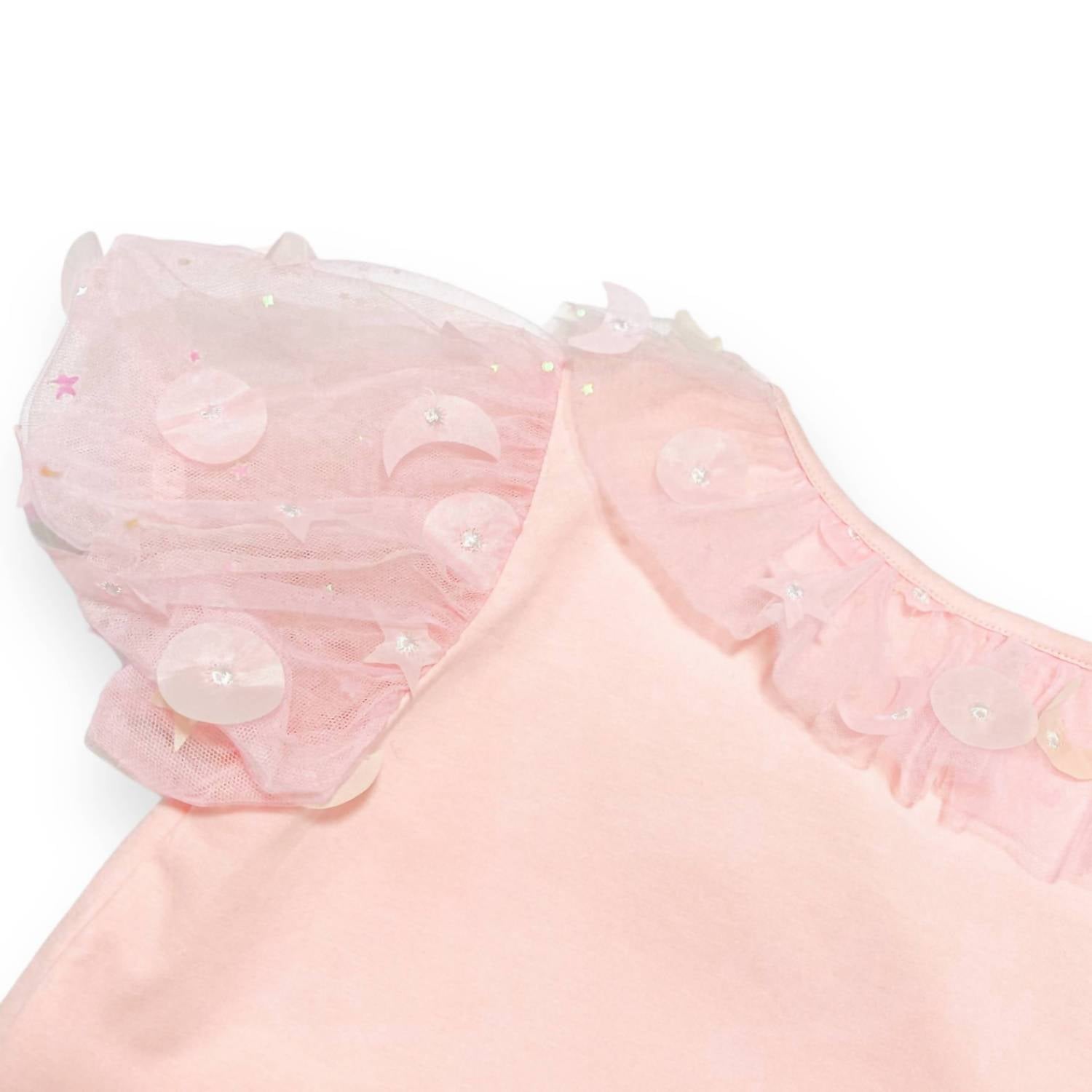 Doe A Dear - Girl's Moon And Star Embellished Tee