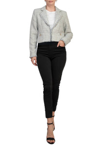 Elie Tahari - Women's Long Sleeve Tweed Metallic Jacket