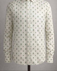 Amiri Men's Peacock Long Sleeve Shirt in ivory green - men's long sleeve top