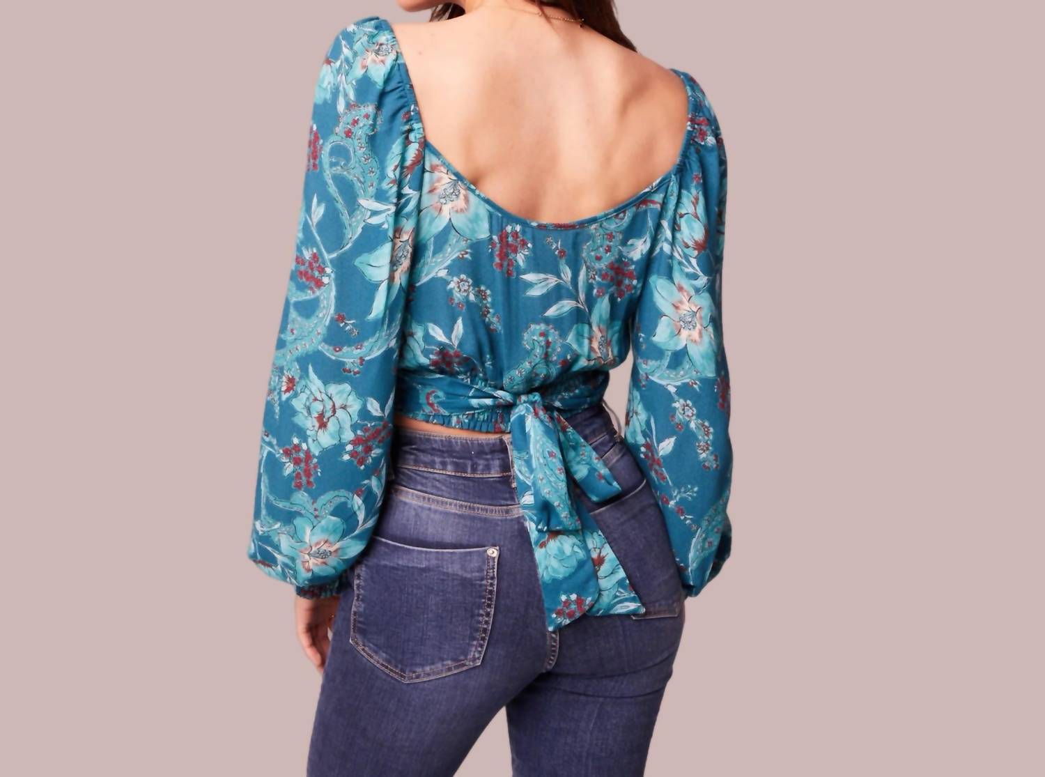 Band Of The Free - Sybille Floral Crop Blouse