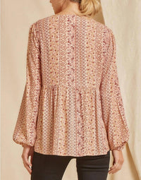 Andree By Unit - Shimmery Floral Paisley Embroidered Top