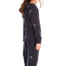 Chaser - Glitter Bows Zip Up Hoodie