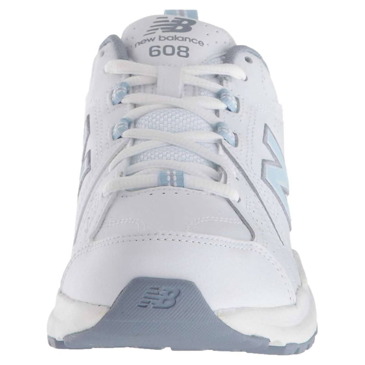 New Balance Women's 608 Cross Trainer Shoe in white blue - women's shoe - alternate view
