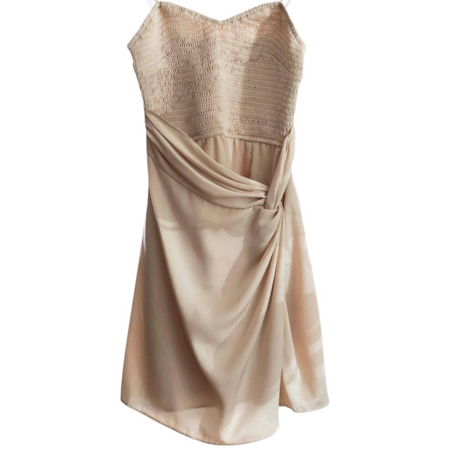 Mustard Seed - Women's Wooven Twisted Front Smocked Tube Dress