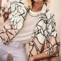Joseph Ribkoff - Abstract Faux Suede Swing Jacket