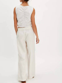 Free People Team Spirit Pull On Pants in bleached aqua combo - women's pants - detail view