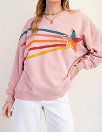 Easel - Rising Star Patch Terry Knit Pullover