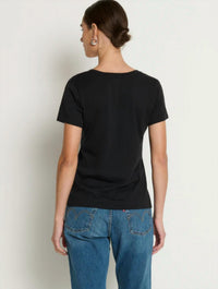 Nation LTD Blair Short Sleeve Slim V Tee in black - women's t-shirt - view 4