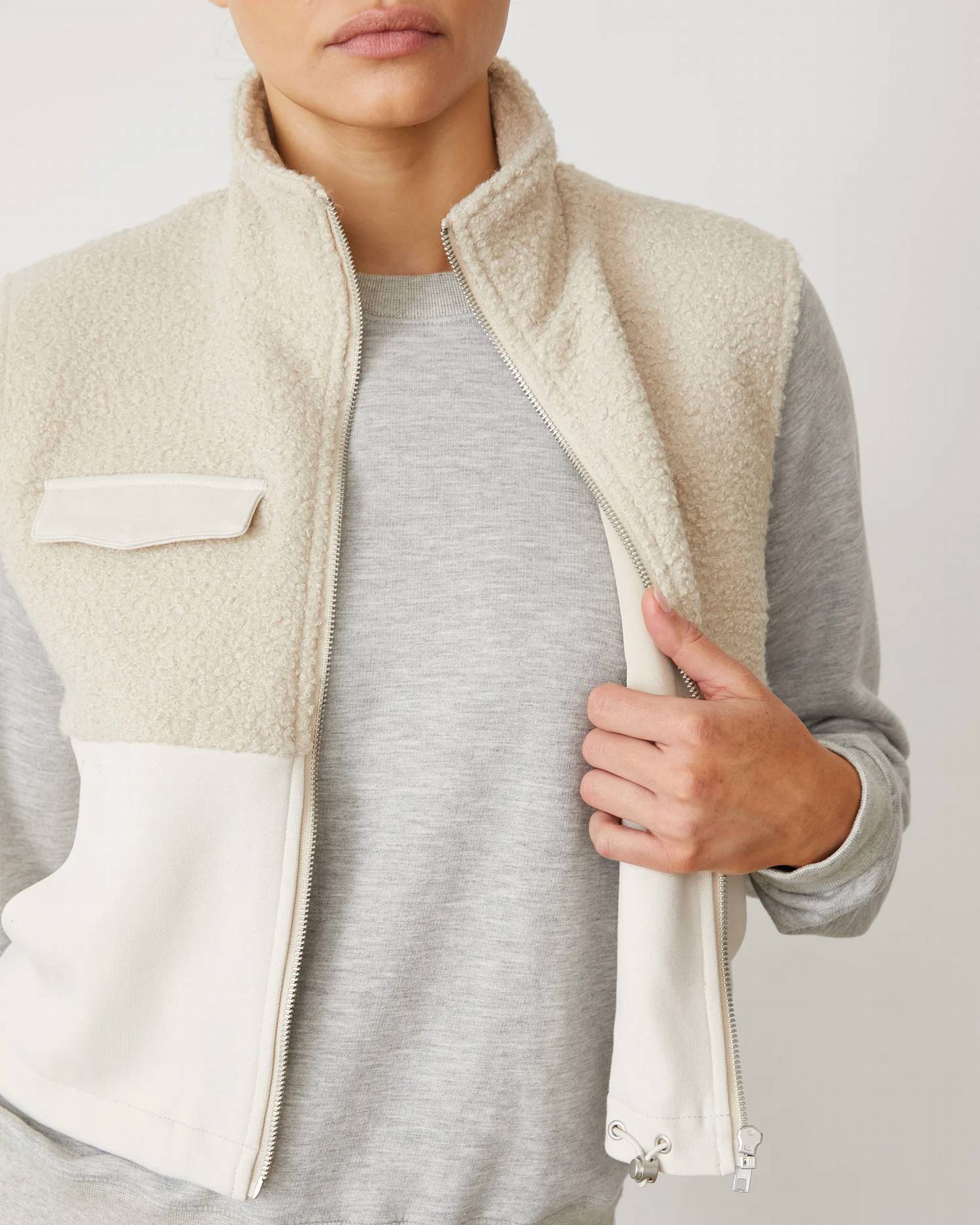 Monrow - Sherpa Zip Up Vest