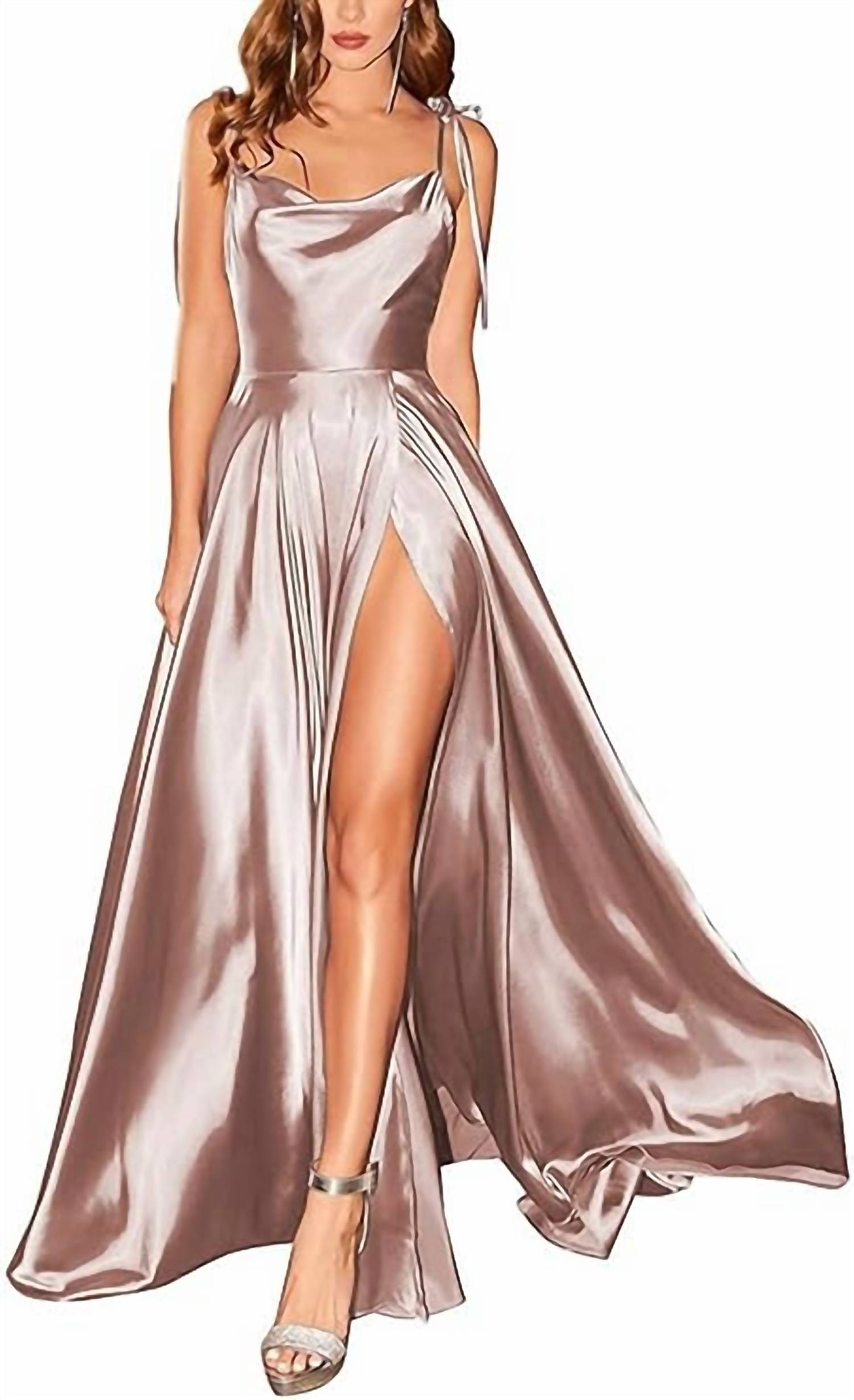 Cinderella Divine - Cowl Neck A-line Dress