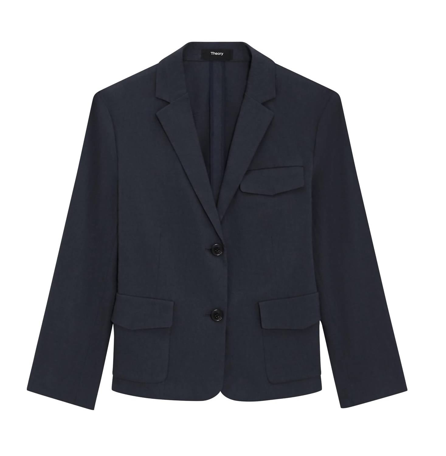 Theory - Shrunken Crunch Linen Blazer