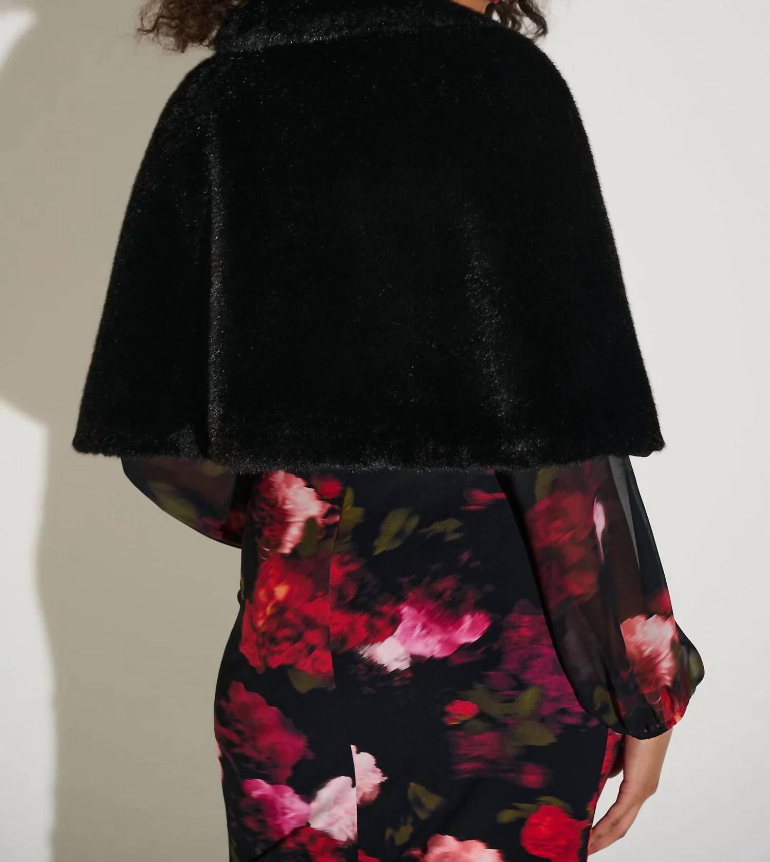 Joseph Ribkoff - Faux Fur Cropped Cape Jacket