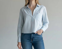 Elan - V-neck Collared Top