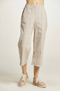 Tea N Rose - Fit & Flare Cropped Plaid Pant