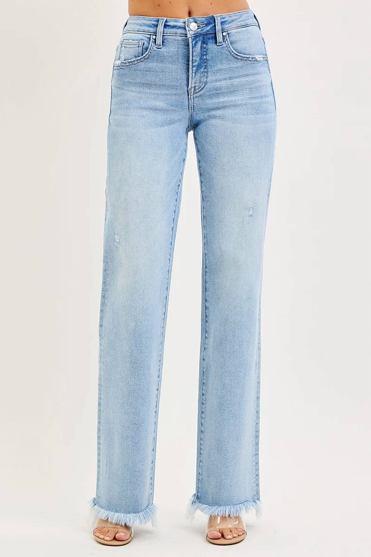 Risen - Tilton Tummy Control High Rise Long Straight Jeans
