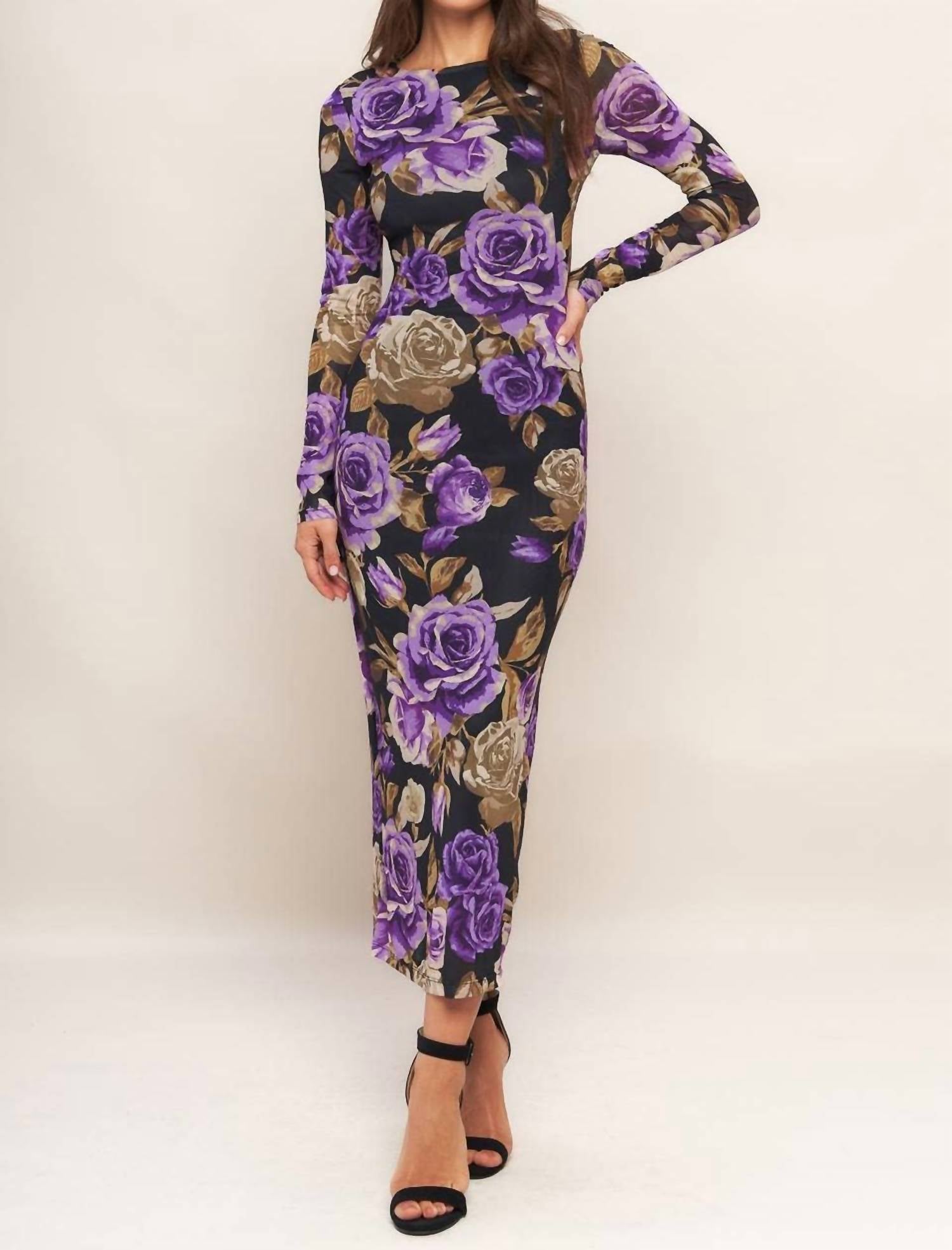 Flying Tomato - Floral Mesh Midi Dress