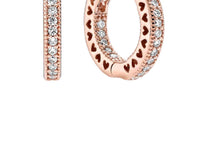 Pandora - Pave Heart Hoop Earrings
